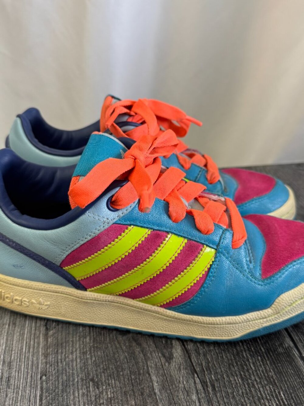 Adidas Game Lo Shoes Womens 8 Leather Skateboarding 2007 Neon Colors